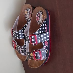 Desigual Women's Two straps Floral Polkadot multicolor Sandals size 9